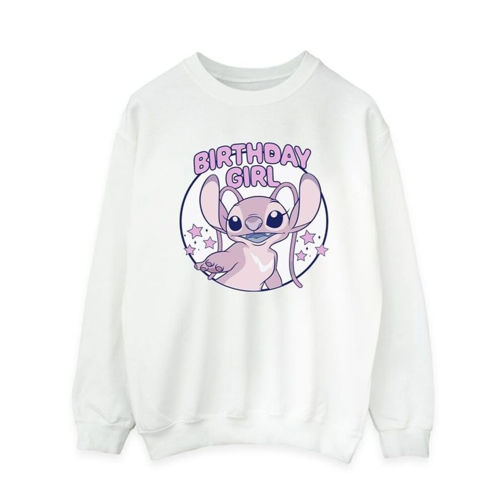Lilo & Stitch Womens/Ladies Birthday Girl Angel Sweatshirt / White